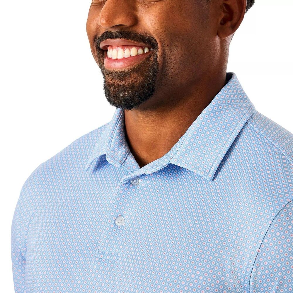 NWT Member's Mark Men's Short Sleeve Pattern Performance Polo Light Blue XXL - Picture 5 of 12